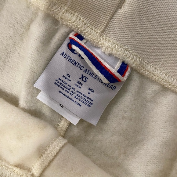 NWT Champion Size XS Power Blend Cream Gold Logo Drawstring Sweatpants Joggers - Picture 11 of 11